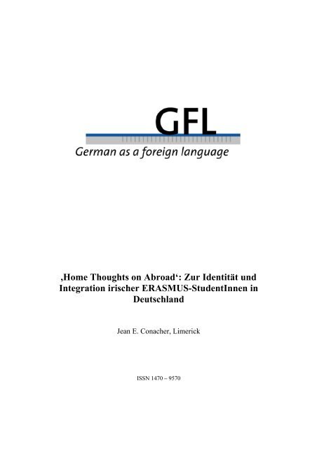 ,Home Thoughts on Abroad': Zur Identität und ... - GFL-Journal