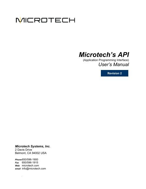 Microtech's API - Avcom