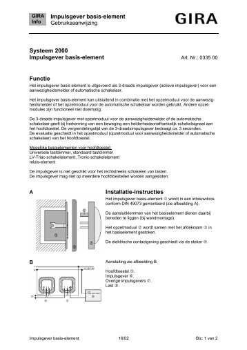 Impulsgever basis-element - Gira