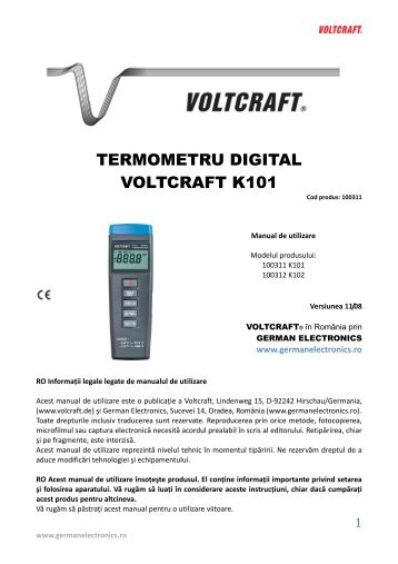 TERMOMETRU DIGITAL VOLTCRAFT K101 - German Electronics