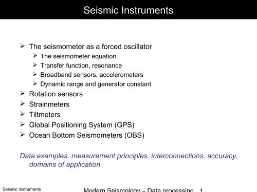 Seismic Instruments