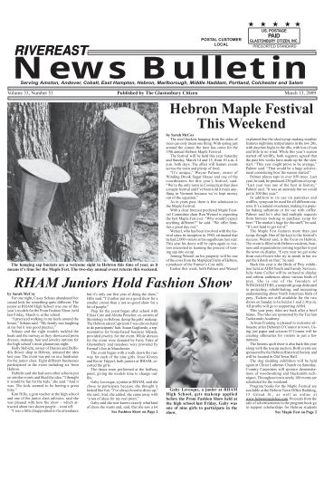 March 13, 2009 - Glastonbury Citizen/Rivereast News Bulletin