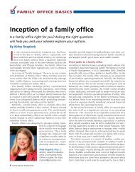 / Inception of a family office - GenSpring