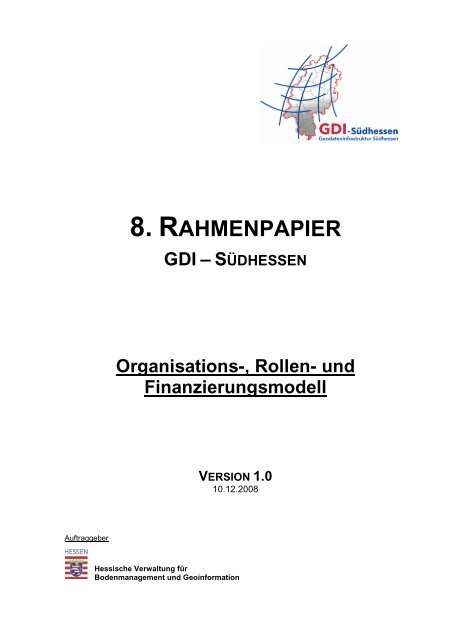 8. Rahmenpapier - Organisations-, Rollen- und ... - GDI-Südhessen