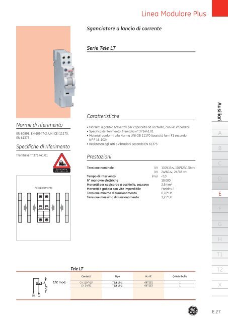 Interruttori modulari EP100T - G E Power Controls