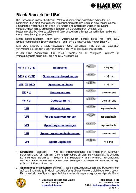 Black Box erklärt USV - Black Box Deutschland Gmbh