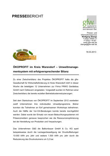 weiter lesen - GfW Warendorf