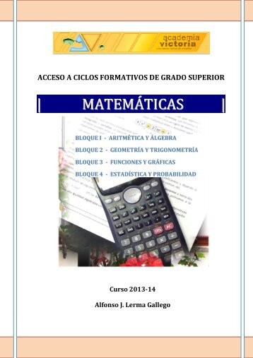 MATEMÁTICAS Acceso a Ciclos Formativos Grado Superior