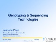 Genotyping & Sequencing Technologies - UCLA Human Genetics