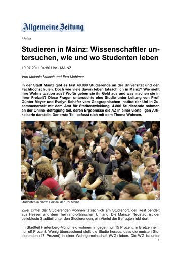 Studieren in Mainz - Geographisches Institut