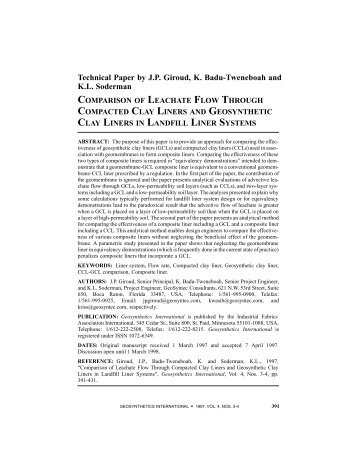 Technical Paper by JP Giroud, K. Badu-Tweneboah and KL Soderman