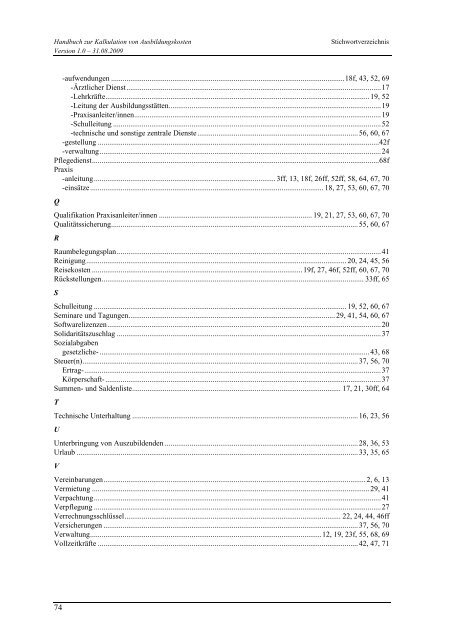 Handbuch zur Kalkulation der Ausbildungskosten - GKV ...