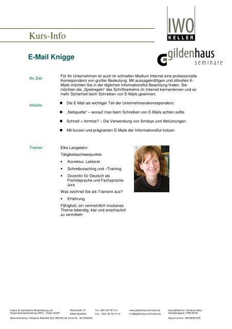 Kurs-Info - Gildenhaus Seminare