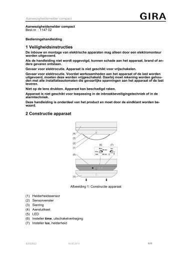 Aanwezigheidsmelder compact - Gira