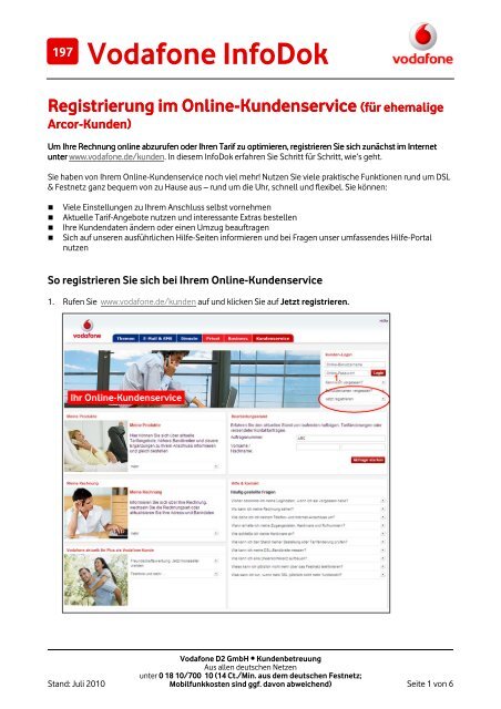 Infodok 197 Registrierung Im Online Kundenservice Fur Ehemalige