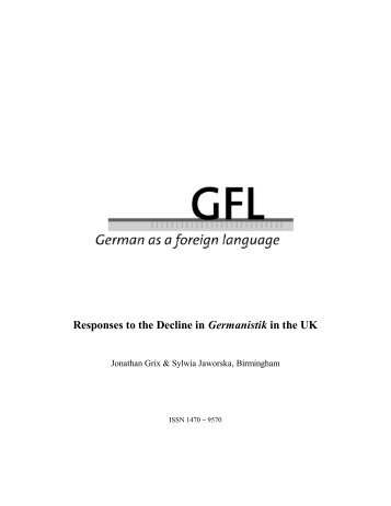 Jonathan Grix & Sylwia Jaworska, Birmingham - GFL-Journal