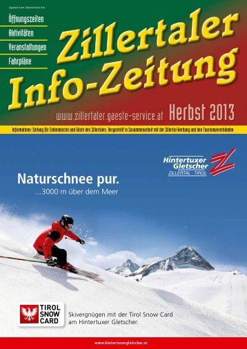 Zillertaler Infozeitung Herbst 2013