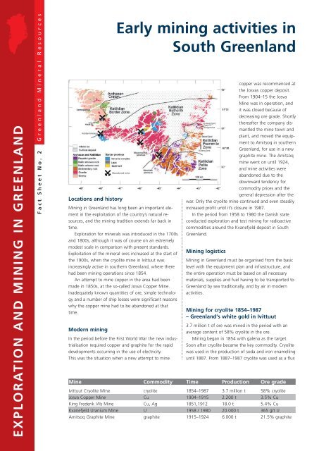 Exploration and Mining in Greenland, Fact sheet 2, 2002 - Geus