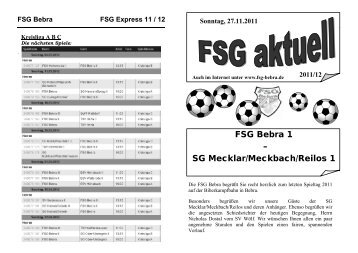 FSG Bebra 1 – SG Mecklar/Meckbach/Reilos 1 - Gilfershausen