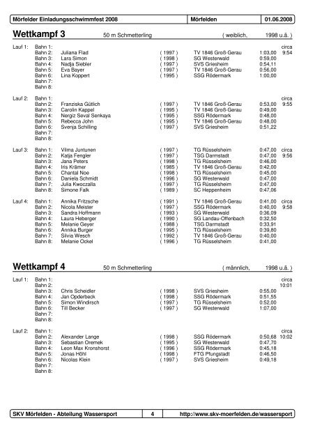 Wettkampf 1 Wettkampf 2 - Sportverein Blau-Gelb Dieburg ev