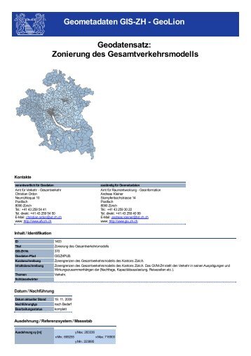 Zonierung des Gesamtverkehrsmodells - GIS-ZH