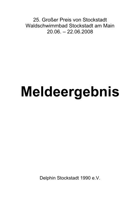 Meldeergebnis - Sportverein Blau-Gelb Dieburg ev