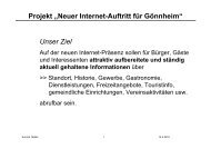 Projekt „Neuer Internet-Auftritt für Gönnheim“ Unser Ziel