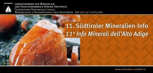 11. Südtiroler Mineralien-Info 11a Info Minerali dell'Alto Adige