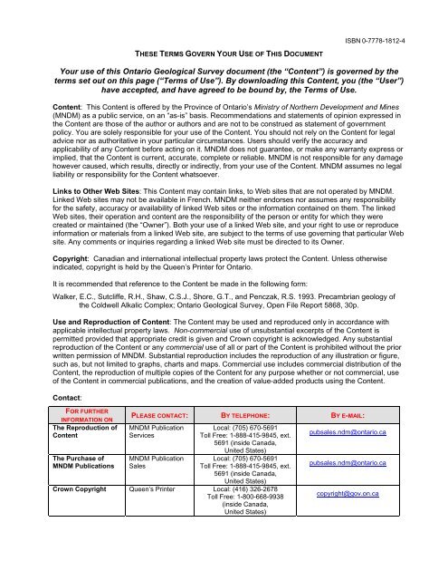 Precambrian Geology of the Coldwell Alkalic Complex