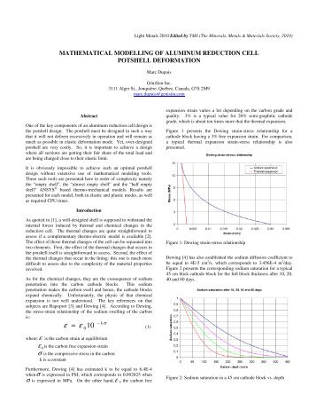 mathematical modelling of aluminum reduction cell ... - GeniSim