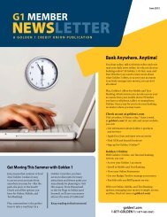 NEWSLETTER - The Golden 1 Credit Union