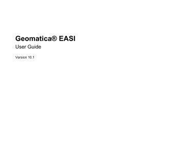 Geomatica® EASI - UNBC GIS Lab