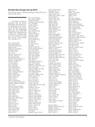 Membership Changes During 2010 1 American Psychologist