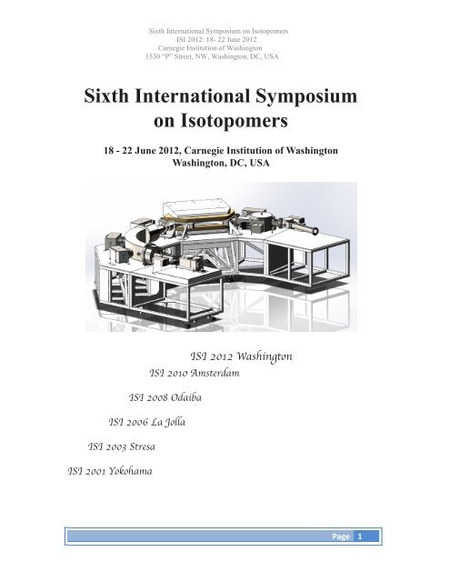 Sixth International Symposium on Isotopomers - Geophysical ...