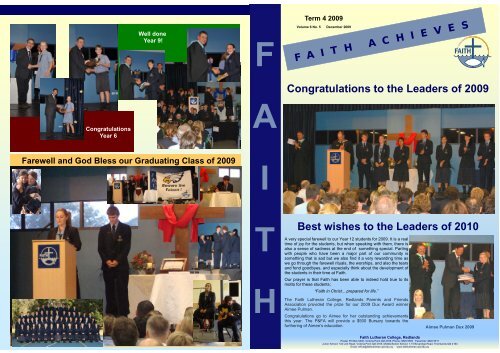 2009 Term 4 - Faith Lutheran College