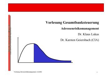 Adressrisiko - Gesamtbanksteuerung