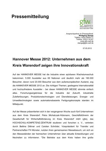 Hannover Messe 2012 - GfW Warendorf