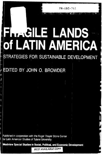 Fragile Lands of Latin America Strategies for ... - PART - USAID