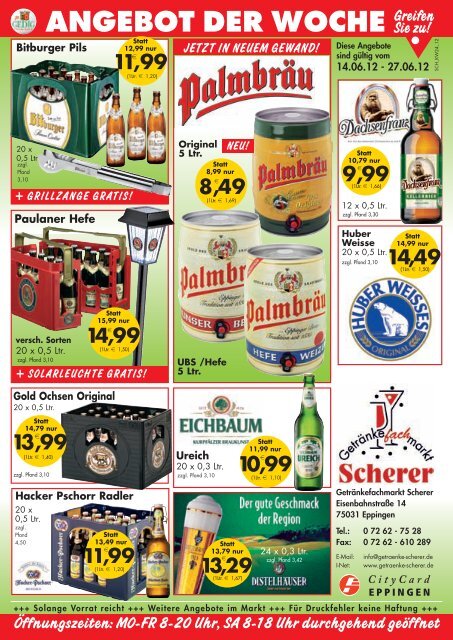 ANGEBOT DER WOCHE - Getränkefachmarkt Scherer