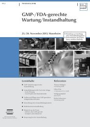 GMP-/FDA-gerechte Wartung / Instandhaltung (PT 3) - GMP-Navigator