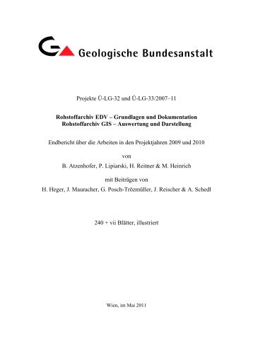 Projektbericht - Geologische Bundesanstalt