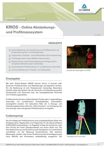 KRIOS - Online Absteckungs- und Profilmesssystem