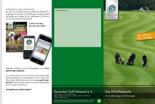 Flyer DGV-Platzreife - Golf-Club Bergisch Land