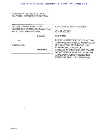 Final Approval Motion and Supporting Papers - Gilardi & Co, LLC