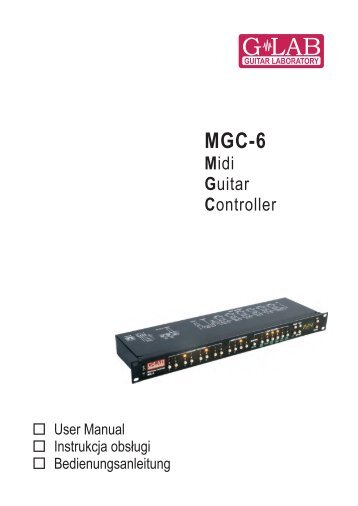 Instrukcja obsługi Midi Guitar Controller MGC-6 - G LAB