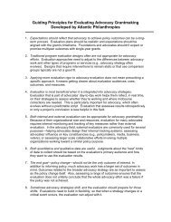 Guiding Principles for Evaluating Advocacy Grantmaking Developed ...