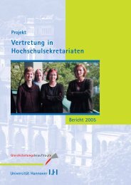 Vertretung in Hochschulsekretariaten - Gleichstellungsbüro der ...