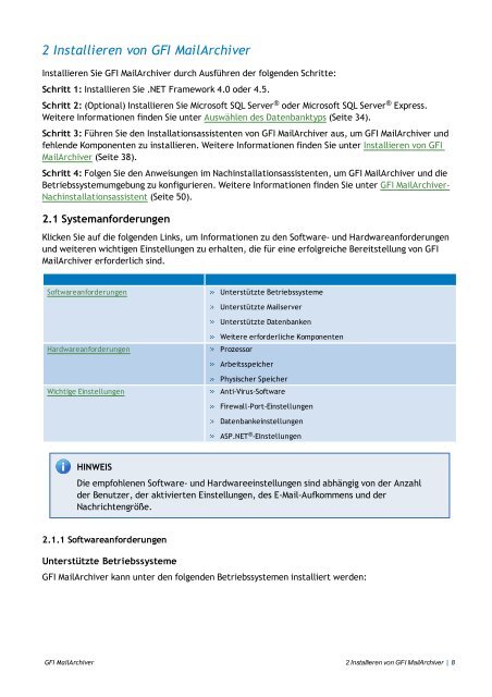 2 Installieren von GFI MailArchiver - GFI.com