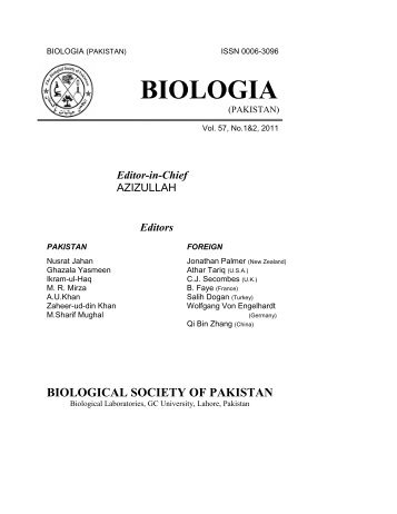 Biologia (Pakistan) - Government College University