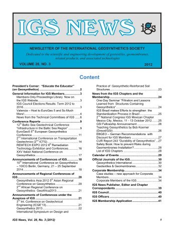 IGS NEWS - IGS - International Geosynthetics Society
